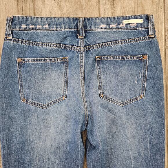 Pilcro Jeans Womens Size 28 Slim Boyfriend Distressed Pink Frayed Ankle Crop - Picture 8 of 11